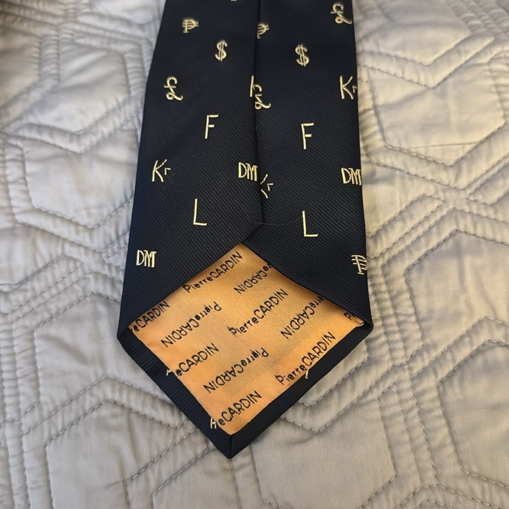 Vintage Pierre Cardin Dark Navy Men’s Tie EUC - Picture 3 of 4